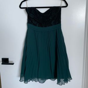 Strapless cocktail dress with lace detail